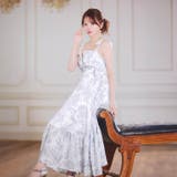 トワルドジュイ柄キャミソール×フロントジップの最旬Aラインロング丈キャバドレス[… | Dazzy | 詳細画像19