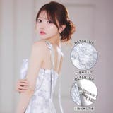 トワルドジュイ柄キャミソール×フロントジップの最旬Aラインロング丈キャバドレス[… | Dazzy | 詳細画像3