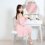 トレンドシフォン袖×ネックチェーン♪ふんわり揺れる長袖Aラインミニ丈キャバドレス… | Dazzy | 詳細画像2 
