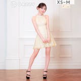 トレンドの私服風デザイン♪ドット柄フレアAラインミニ丈キャバドレス[XS~M 3… | Dazzy | 詳細画像1 
