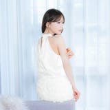 上品サテン×輝くビジュー♪お花レースが大人可愛いタイトミニ丈セットアップ[SML… | Dazzy | 詳細画像12
