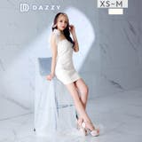 胸元ビジュー×谷間ジップ♪シフォンリボンで惹きつけるタイトミニ丈キャバドレス[X… | Dazzy | 詳細画像5 