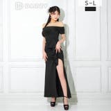 ドレープフリル×大胆スリット♪美脚魅せタイトロング丈キャバドレス[SML 3サイ… | Dazzy | 詳細画像4 