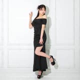 ドレープフリル×大胆スリット♪美脚魅せタイトロング丈キャバドレス[SML 3サイ… | Dazzy | 詳細画像7 