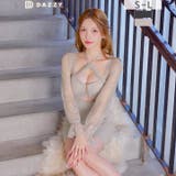 大人の色気感じるデコルテクロス谷間ジップ×素肌透けレース長袖タイトミニ丈キャバド… | Dazzy | 詳細画像8 