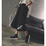 鶴刺繍ワイドパンツ 秋冬新作 韓国ファッション | DearHeart | 詳細画像1 