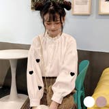 ホワイト | ハート刺繍スリーブシャツ 秋冬新作 韓国ファッション | DearHeart