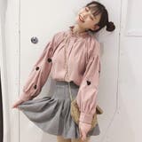 ピンク | ハート刺繍スリーブシャツ 秋冬新作 韓国ファッション | DearHeart
