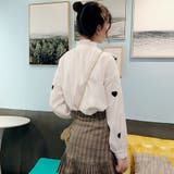 ハート刺繍スリーブシャツ 秋冬新作 韓国ファッション | DearHeart | 詳細画像3 