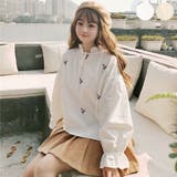 ホワイト | 花柄刺繍ブラウス 秋冬新作 韓国ファッション | DearHeart
