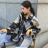 ユニーク柄襟付シャツ 秋冬新作 韓国ファッション | DearHeart | 詳細画像1 