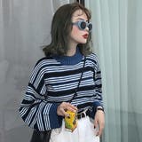 ボーダー柄ニットセーター 秋冬新作 韓国ファッション | DearHeart | 詳細画像3