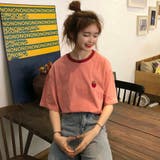 イチゴ刺繍カットソー 春夏新作 韓国ファッション | DearHeart | 詳細画像1 