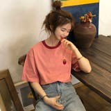 イチゴ刺繍カットソー 春夏新作 韓国ファッション | DearHeart | 詳細画像4 