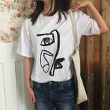ホワイト | ユニークプリント半袖Tシャツカットソー 2020春夏新作 韓国ファッション | DearHeart