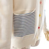 裾袖口デザインカラフル釦長袖薄手ニットカーディガン 秋冬 韓国ファッション | DearHeart | 詳細画像16 