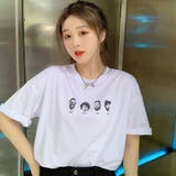 前後プリント半袖カットソーTシャツ 春夏 韓国ファッション | DearHeart | 詳細画像1 