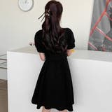 リボン付レースデザイン半袖ワンピース 春夏 韓国ファッション | DearHeart | 詳細画像4