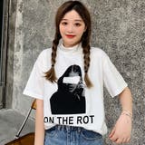 プリントハイネック半袖Tシャツカットソー 春夏 韓国ファッション | DearHeart | 詳細画像2