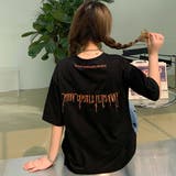 英字刺繍デザイン半袖Tシャツカットソー 春夏 韓国ファッション | DearHeart | 詳細画像6
