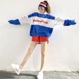 カラーブロック切り替えがアイキャッチ抜群なワイドシルエットプリントトップス | Decorative | 詳細画像2