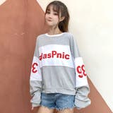 カラーブロック切り替えがアイキャッチ抜群なワイドシルエットプリントトップス | Decorative | 詳細画像5