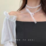 パールビーズ ホワイトレース リボンチョーカー | Decorative | 詳細画像2