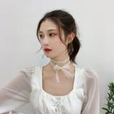 パールビーズ ホワイトレース リボンチョーカー | Decorative | 詳細画像5