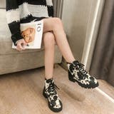 牛柄 レースアップ ショートブーツ | Decorative  | 詳細画像3 