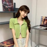 ジップアップ ショート丈トップス リブ素材 | Decorative | 詳細画像3
