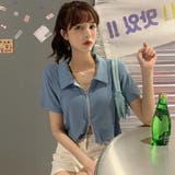 ジップアップ ショート丈トップス リブ素材 | Decorative | 詳細画像4