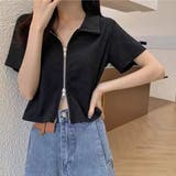 ジップアップ ショート丈トップス リブ素材 | Decorative | 詳細画像8