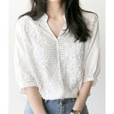 立体フラワー カットワーク ブラウス | Decorative | 詳細画像1