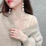 フラワーレース シアートップス 長袖 | Decorative | 詳細画像4