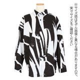 柄シャツ ブラック×ホワイト モノトーン | Decorative | 詳細画像6
