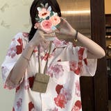 柄シャツ フラワー柄 オープンカラーシャツ | Decorative | 詳細画像3
