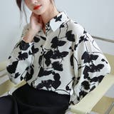 柄シャツ ボタニカル柄 モノトーン調 | Decorative  | 詳細画像5 