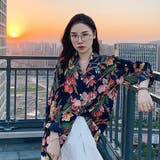 柄シャツ 花柄 ネイビー | Decorative  | 詳細画像1 