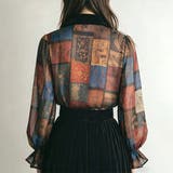 柄シャツ 柄ブラウス パッチワーク風 | Decorative | 詳細画像4