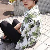 柄シャツ シダの葉 ワッシャー半袖シャツ | Decorative  | 詳細画像1 