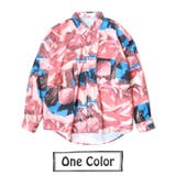 柄シャツ ピンクローズ ブルーテキスト | Decorative | 詳細画像11