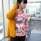 柄シャツ ピンクローズ ブルーテキスト | Decorative | 詳細画像3