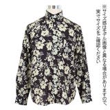 柄シャツ フラワー柄 ブラック×ベージュ | Decorative  | 詳細画像6 