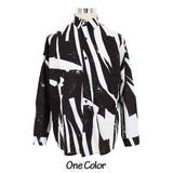 柄シャツ ブラック×ホワイト モノトーン | Decorative  | 詳細画像12 