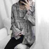 柄シャツ モノクロアート 木目調 | Decorative  | 詳細画像7 