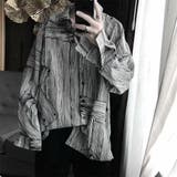 柄シャツ モノクロアート 木目調 | Decorative  | 詳細画像8 