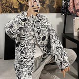 柄シャツ グラフィティプリント 長袖シャツ | Decorative  | 詳細画像2 