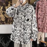 柄シャツ グラフィティプリント 長袖シャツ | Decorative  | 詳細画像5 