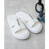 【25年春夏新作】軽量厚底 フロントジップ スライドサンダル | DEMETER | 詳細画像15