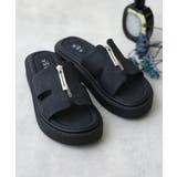 【25年春夏新作】軽量厚底 フロントジップ スライドサンダル | DEMETER | 詳細画像3